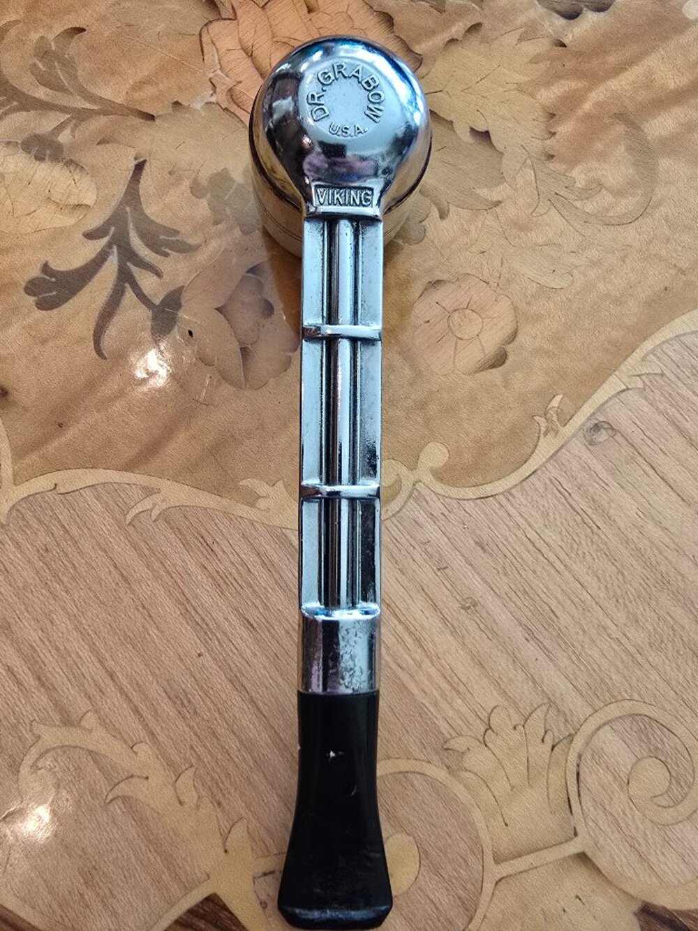 Dr. Grabow Viking - Vintage Chrome & Ceramic Pipe, Made in USA, Collectible - Picture 7 of 7